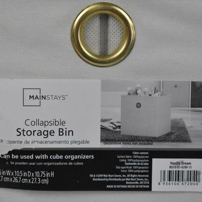 Mainstays Collapsible Storage Bins, Quantity 4, Cream Color - New