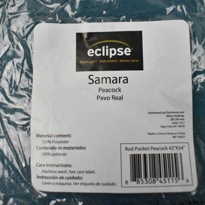 Eclipse Samara Peacock Light Blocking Curtains, Quantity Two, 42