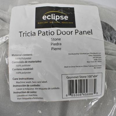 Eclipse Light Blocking Patio Door Panel, Grommet Style, Stone 100