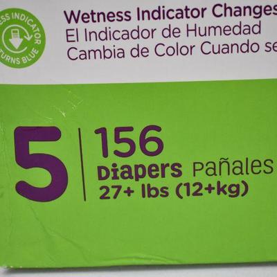 Size 5 Parent's Choice Diapers, 156 Diapers for 27+ lbs - New