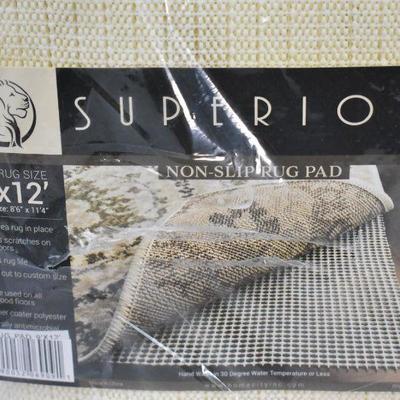 Non-Slip Rug Pad, Fits Rug Size 9' x 12', Keeps Area Rug in Place - New