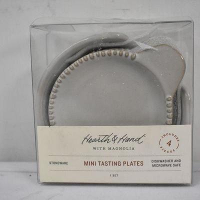8 Mini Tasting Plates, Hearth & Hand with Magnolia, 2 sets of 4 - New