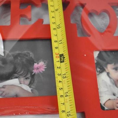 I Love You Wall Clock & Frame Combo, Red - New