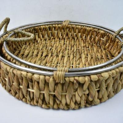 Sturdy Set Of Two Seagrass Baskets - New