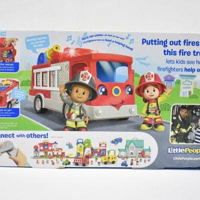 Fisher Price Little People Helping Others Fire Truck Toy - New