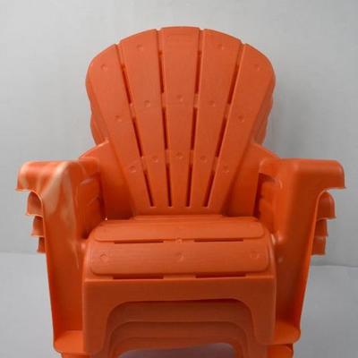 4 Small Orange Plastic Chairs for Toddlers by Little Tikes, 50 Lb Limit - New
