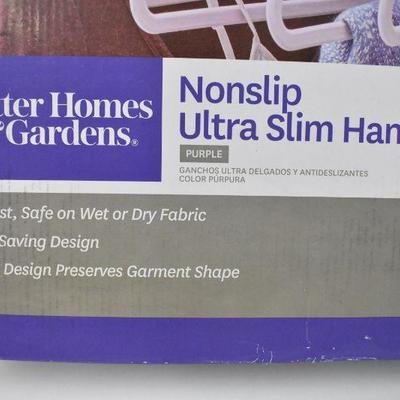 30x Better Homes and Gardens Non Slip Ultra Slim Hangers, Light Purple - New