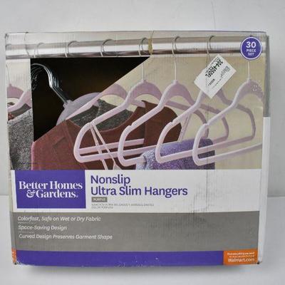 30x Better Homes and Gardens Non Slip Ultra Slim Hangers, Light Purple - New