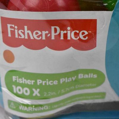Fisher Price Play Balls, Quantity 100, Ball Size is 2.2