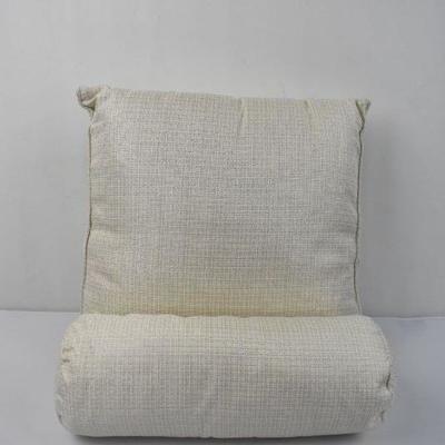 Adj. Back Wedge Micro Plush Bedrest Cushion Pillow Ivory - New