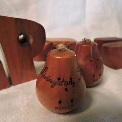 Vintage Wooden Salt and Pepper Shakers