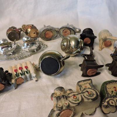 Collection of Vintage Metal and Cast Iron Salt and Pepper Shakers