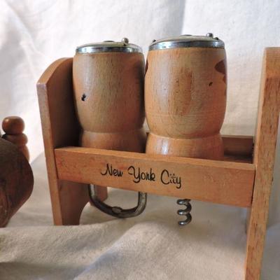 Collection of Vintage Wooden Salt and Pepper