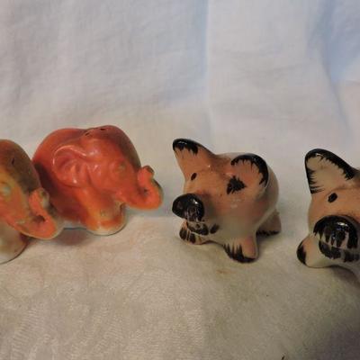 Collection of Vintage Porcelain Salt and Pepper Shakers-Animals