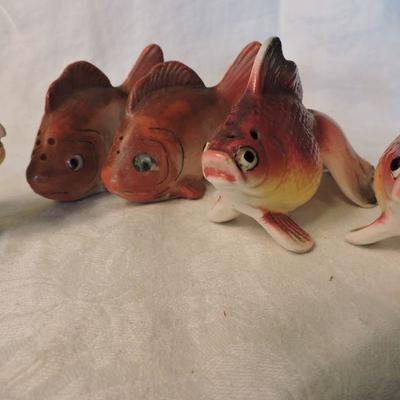 Collection of Vintage Porcelain Salt and Pepper Shakers-Fish and Pelican