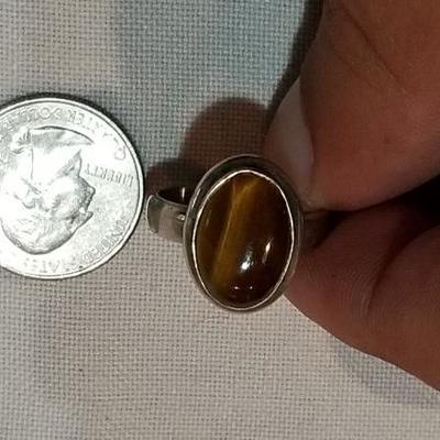 Sterling and tiger eye ring