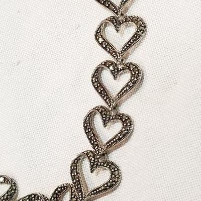 Sterling Marcasite heart necklace