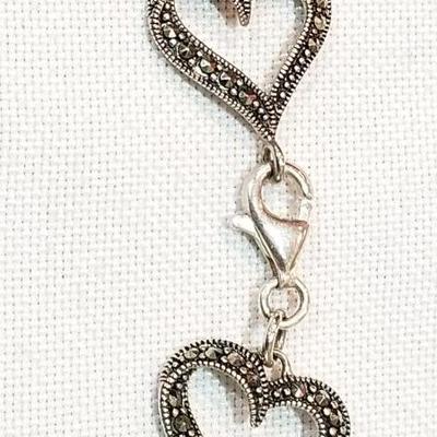 Sterling Marcasite heart necklace