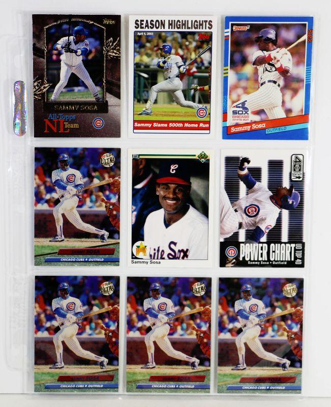 SAMMY SOSA BASEBALL CARDS SET 9 CARDS ALL MINT