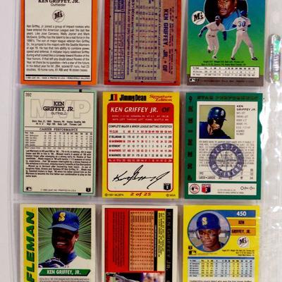 KEN GRIFFEY Jr. BASEBALL CARDS SET - 9 CARDS ALL MINT