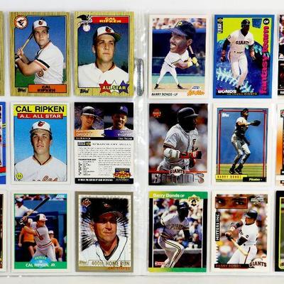 BARRY BONDS CAL RIPKEN BASEBALL CARDS SET - 18 CARDS ALL MINT