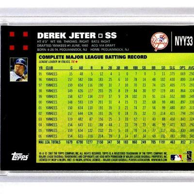 2007 TOPPS DEREK JETER Team Leader .343 NYY33 Limited Edition BASEBALL CARD