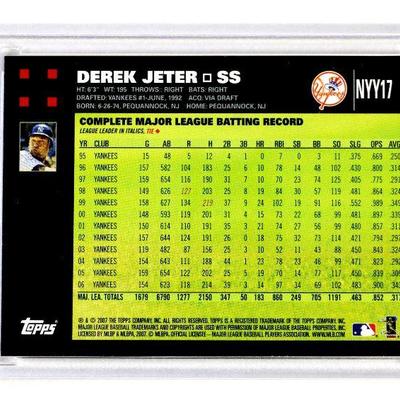 2007 TOPPS DEREK JETER NYY17 Limited Edition BASEBALL CARD