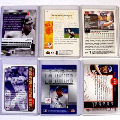 DEREK JETER baseball Cards Set of 6 Topps Fleer Upper Deck Donruss - Excellent / Mint