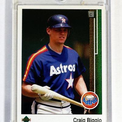 1989 Upper Deck CRAIG BIGGIO ROOKIE Baseball Card RC #273 - Excellent/Mint