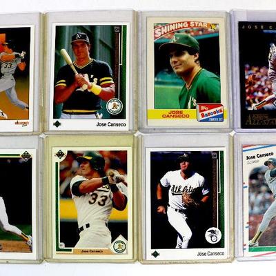 JOSE CANSECO BASEBALL CARDS SET - 8 CARDS LOT - ALL Excellent / Mint