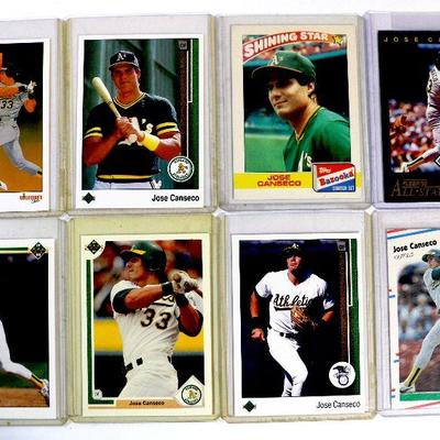 JOSE CANSECO BASEBALL CARDS SET - 8 CARDS LOT - ALL Excellent / Mint