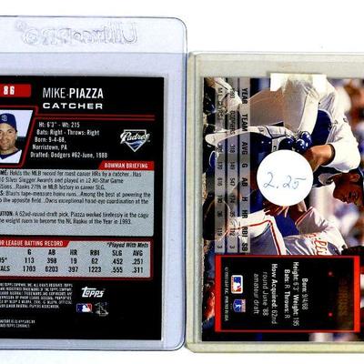 MIKE PIAZZA BASEBALL CARDS SET - 2 CARDS LOT - Excellent / Mint
