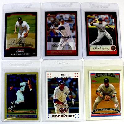 ALEX RODRIGUEZ BASEBALL CARDS SET - 6 CARDS LOT - ALL Excellent / Mint
