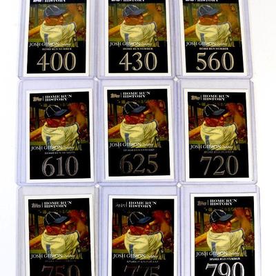 JOSH GIBSON BASEBALL CARDS SET - TOPPS Home Run History 9 Cards - ALL Excellent / Mint