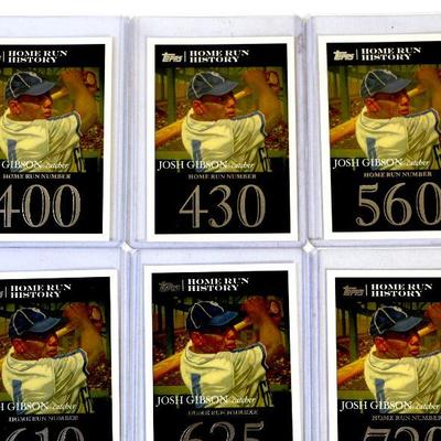 JOSH GIBSON BASEBALL CARDS SET - TOPPS Home Run History 9 Cards - ALL Excellent / Mint