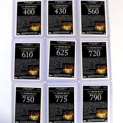 JOSH GIBSON BASEBALL CARDS SET - TOPPS Home Run History 9 Cards - ALL Excellent / Mint