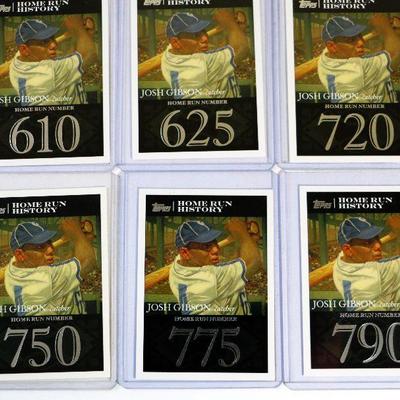 JOSH GIBSON BASEBALL CARDS SET - TOPPS Home Run History 9 Cards - ALL Excellent / Mint