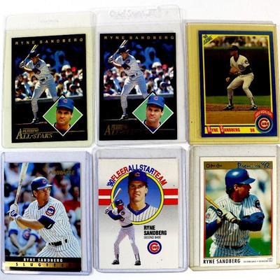 RYNE SANDBERG Baseball Cards Set - 6 CARDS LOT - ALL Excellent / Mint