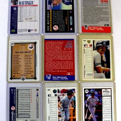 DON MATTINGLY Baseball Cards Set - 9 CARDS LOT - ALL Excellent / Mint