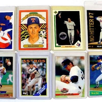 NOLAN RYAN Baseball Cards Set - 8 CARDS LOT - ALL Excellent / Mint