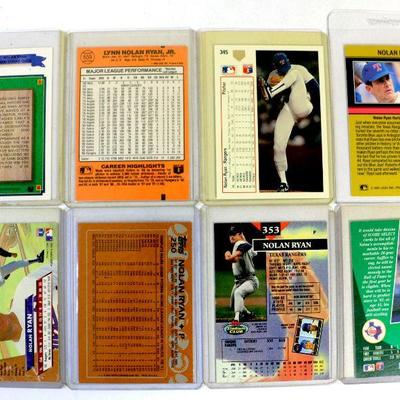 NOLAN RYAN Baseball Cards Set - 8 CARDS LOT - ALL Excellent / Mint