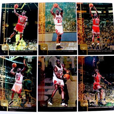 MICHAEL JORDAN 1999 UPPER DECK Gatorade NBA Championships 6 Gold Foil Card Set