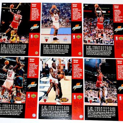 MICHAEL JORDAN 1999 UPPER DECK Gatorade NBA Championships 6 Gold Foil Card Set