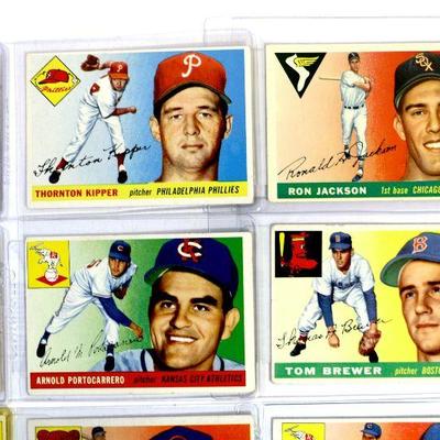 1955 TOPPS BASEBALL CARDS SET - 9 CARDS - ALL HIGH GRADE - Excellent Condition