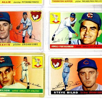 1955 TOPPS BASEBALL CARDS SET - 9 CARDS - ALL HIGH GRADE - Excellent Condition
