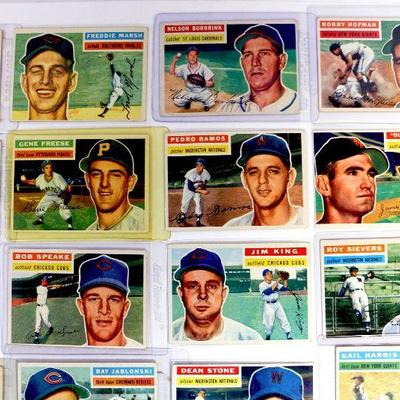 1956 TOPPS BASEBALL CARDS SET - 38 CARDS - ALL HIGH GRADE - VG/EX Condition