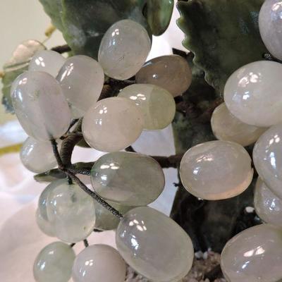 Beautiful Jade Stone and Quartz Grape Vine Bonsai