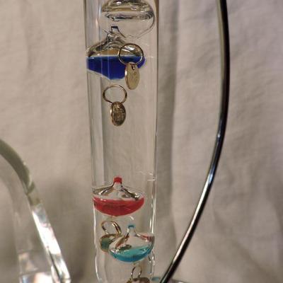 Galileo Thermometer and Lucite Clock