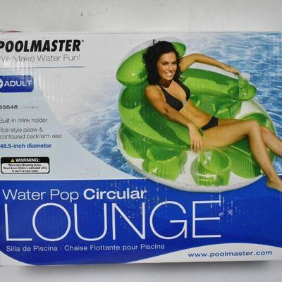 Poolmaster Circular Lounge with Built in Drink Holder, Green - New