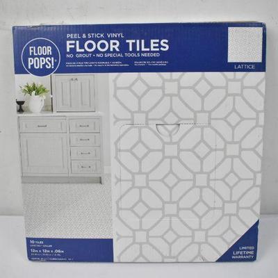 Floor Pop! Peel & Stick Vinyl Floor Tiles, Box of 10 Lattice 12